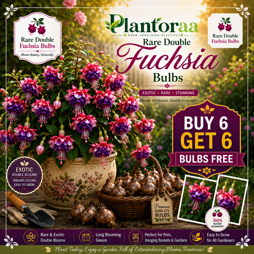 🌸 Rare Double Fuchsia Bulbs – Beautiful Shade-Loving Flowering Plants🔥Buy 6 Get 6 Free Bulbs🔥